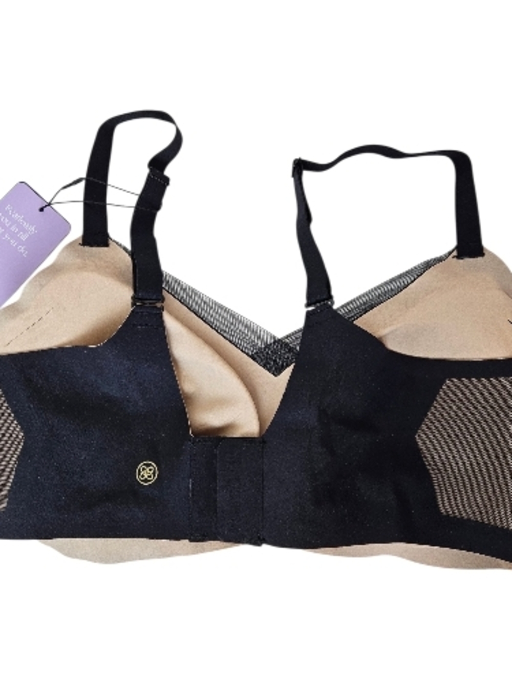 Honeylove Crossover Black Wireless Bra With Removable Pads Sz L 38 B/C - Picture 4 of 10
